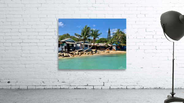 L Shaped Palm Trees Beach Wall Preview