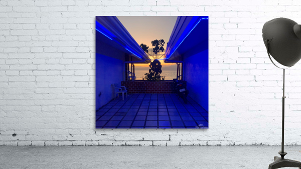 Blue Neon Sunset Wall Preview