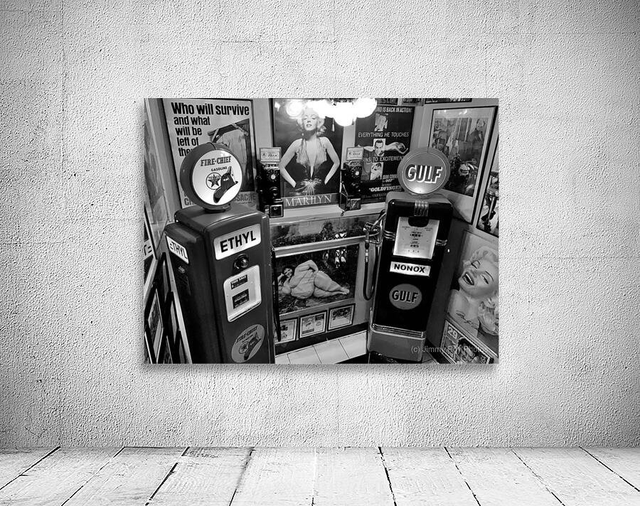 BW Vintage Gas Pumps Wall Preview