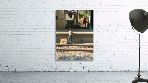 Little Girl at the Train Station Wall Preview