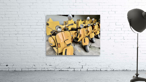 Yellow Motorbike Cabs Wall Preview