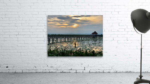 Amazing Walkway on the Lake at Sunset 2 Wall Preview