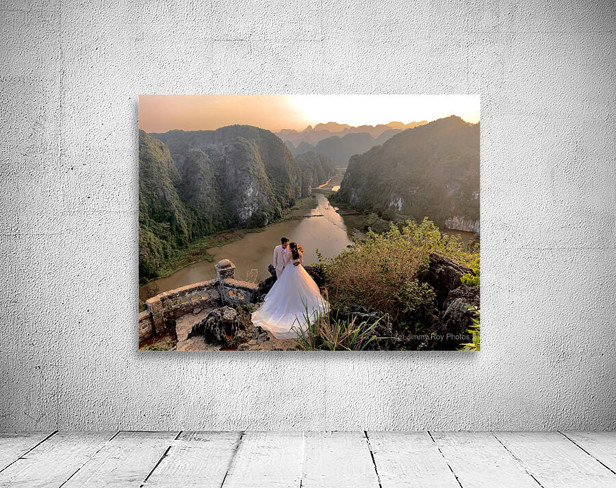 Beautiful Newlyweds at Hang Mua Cave Vietnam 3 Wall Preview