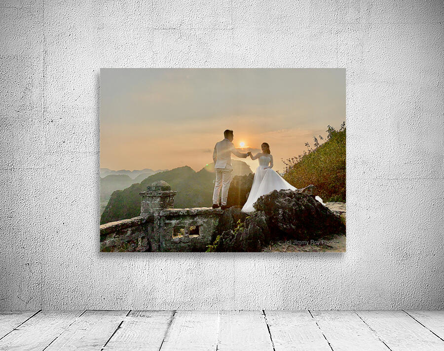 Beautiful Newlyweds at Hang Mua Cave Vietnam 2 Wall Preview