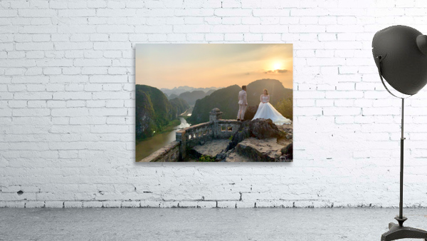 Beautiful Newlyweds at Hang Mua Cave Vietnam 1 Wall Preview