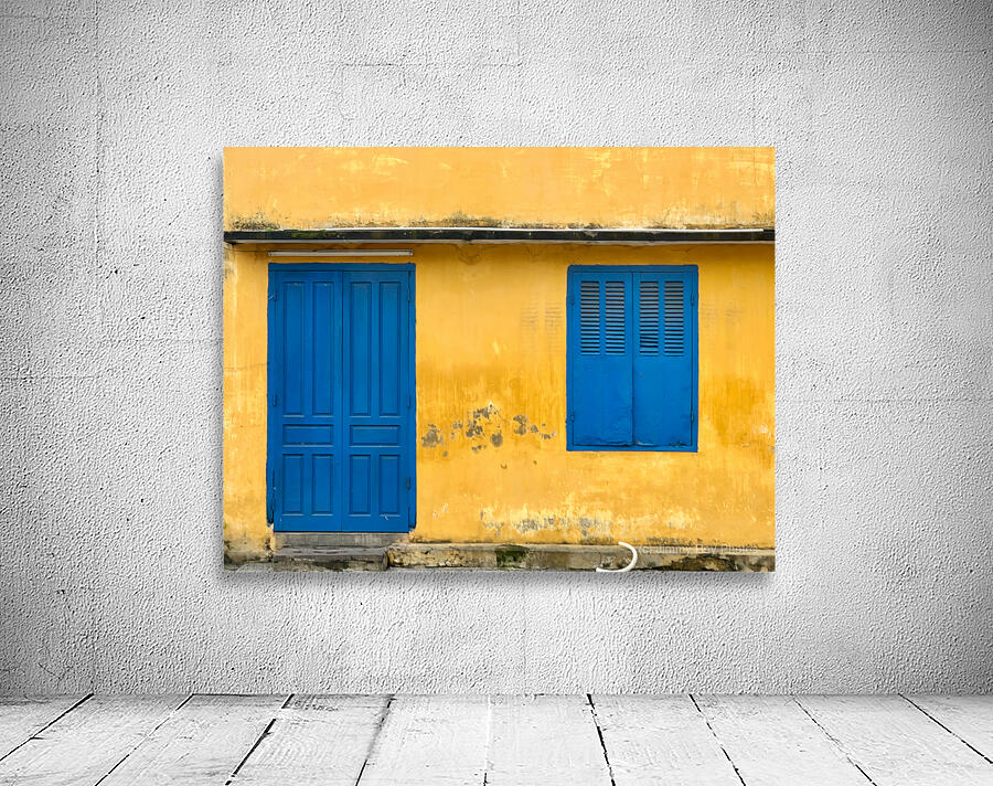 The Yellow House with Blue Windows and Door Wall Preview