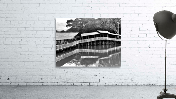 BW Covered Bridge Reflections Wall Preview