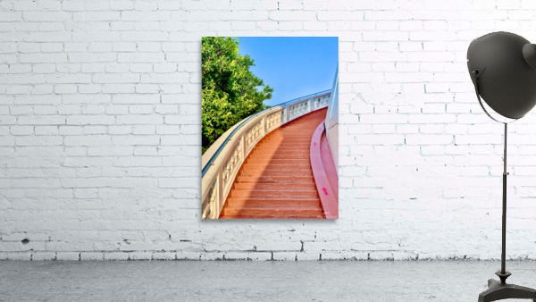 Golden Mount Temple Orange Stairs Bangkok 2 Wall Preview