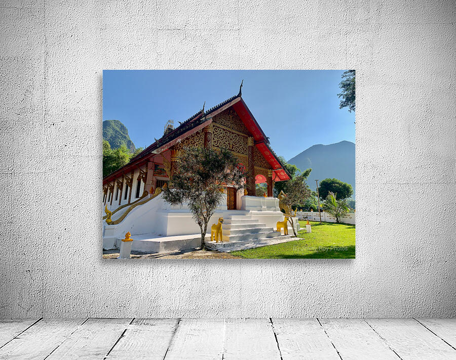 Beautiful Buddhist Temple in Muang Ngoy Laos Wall Preview