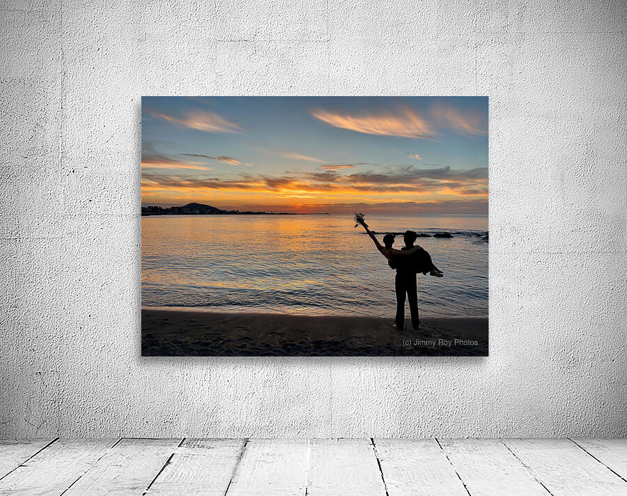Newlyweds Sunset Beach Jeju South Korea 2 Wall Preview