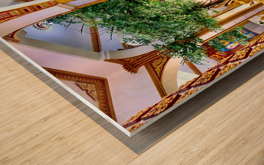 Golden Buddhas Wood print