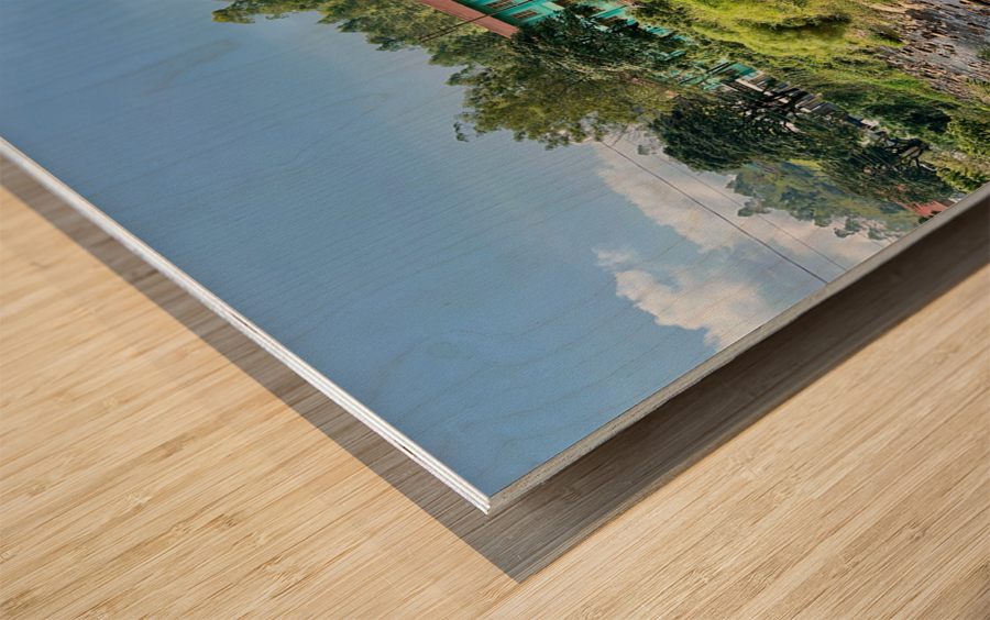 Living by the River Wood print