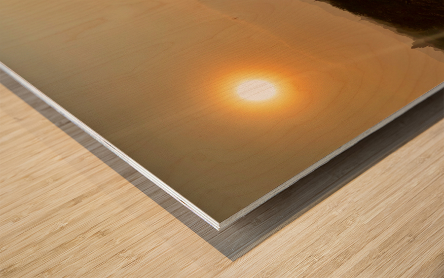 Sunset by the Temple Impression sur bois