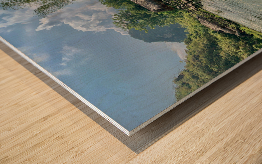 Long Bamboo Bridge Wood print