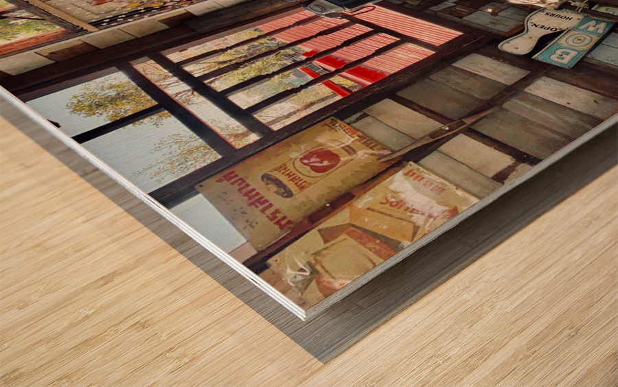 Guitars and TV Wood print