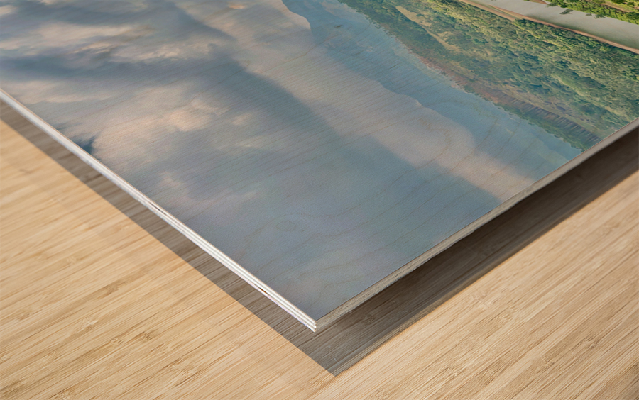 Beautiful River Through Tea Plantations Wood print