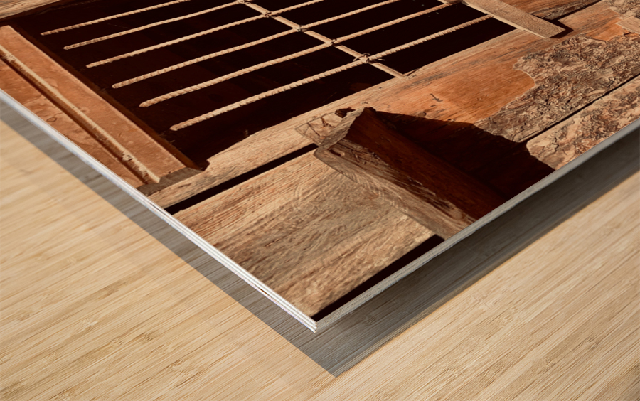 Doggy in Jail Wood print