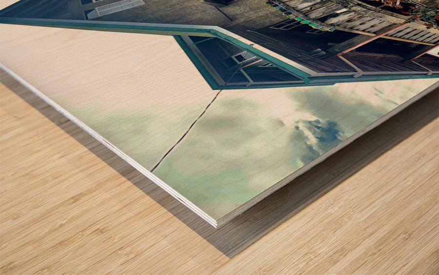 Scary House Wood print