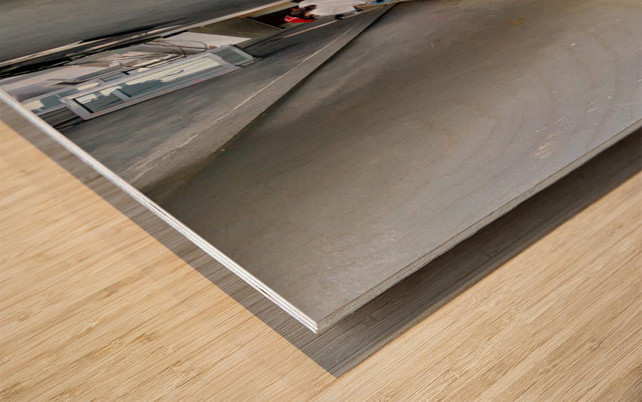 Motorbike Driving Up the Alley Wood print