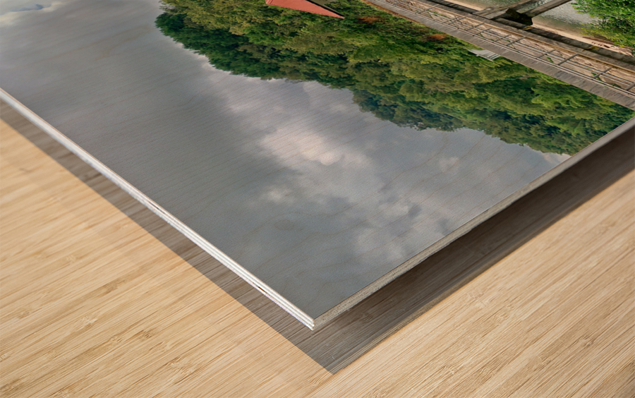 Tower on the Lake Wood print