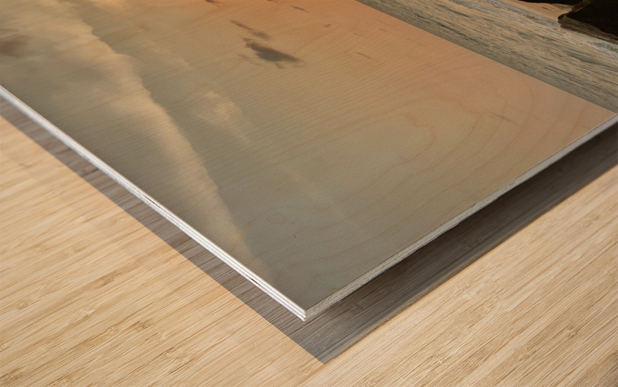 Sunset Behind the Wall 2 Wood print