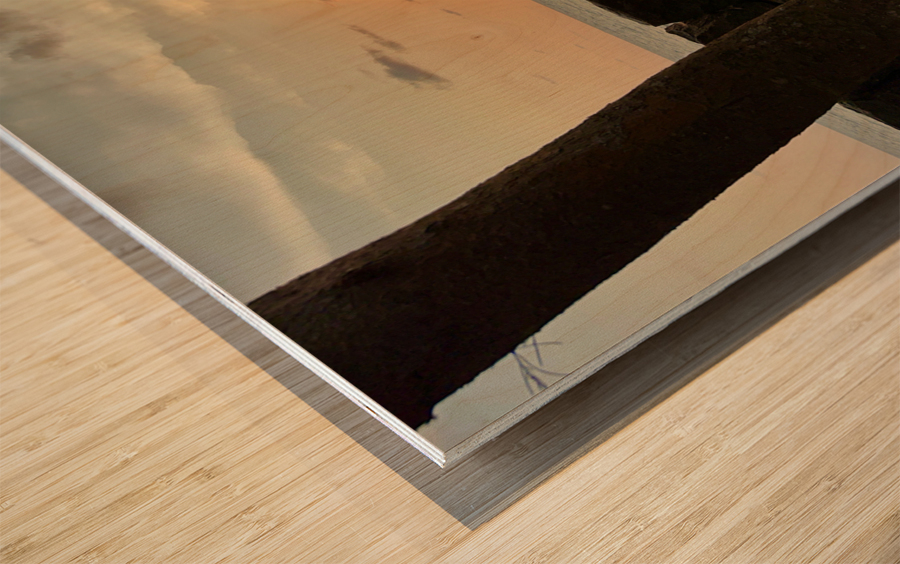 Sunset Behind the Wall Wood print