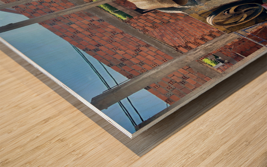 Brick House On the Way Wood print