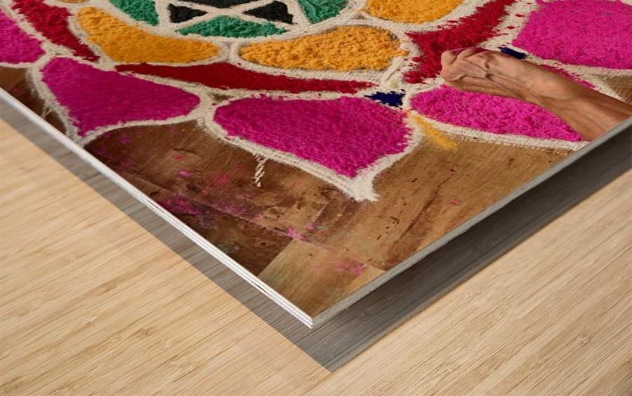 Mandala Hands Wood print