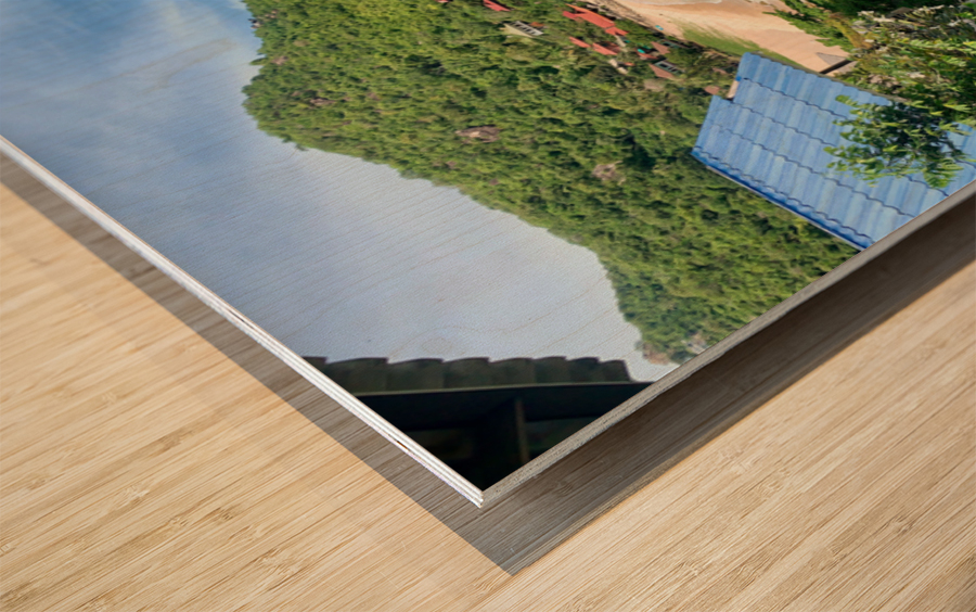 The Blue Bay Wood print