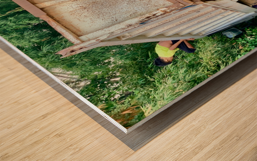 Playing with the Big Truck Wood print