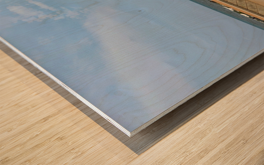 Family Bench at the Beach Wood print