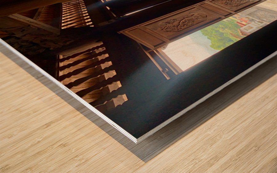 Inside Peace in Wooden Temple Wood print