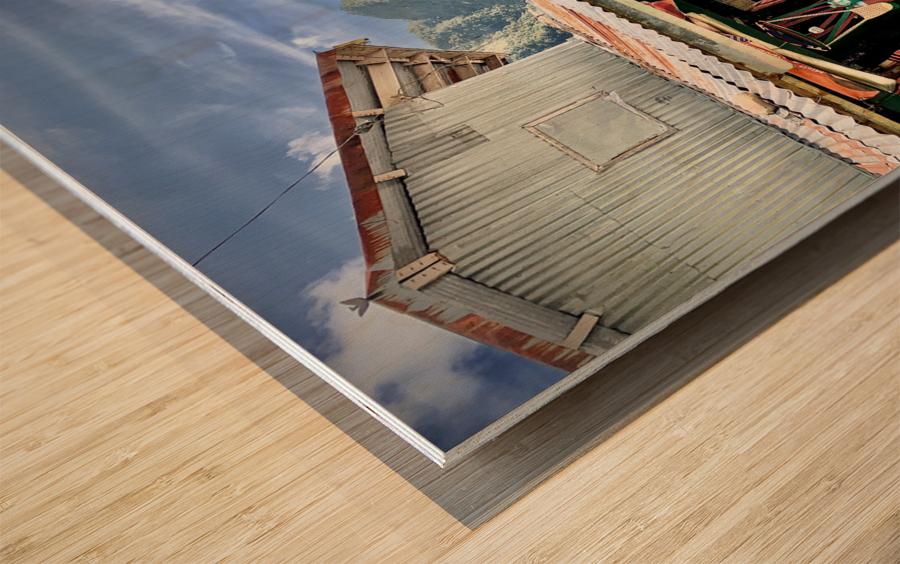 Shop in the Mountains Wood print