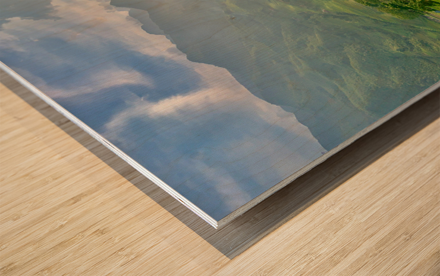 Dreamy Sunset Over the Rice Fields 2 Wood print