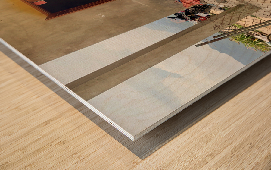 Behind the Crooked Fence Wood print