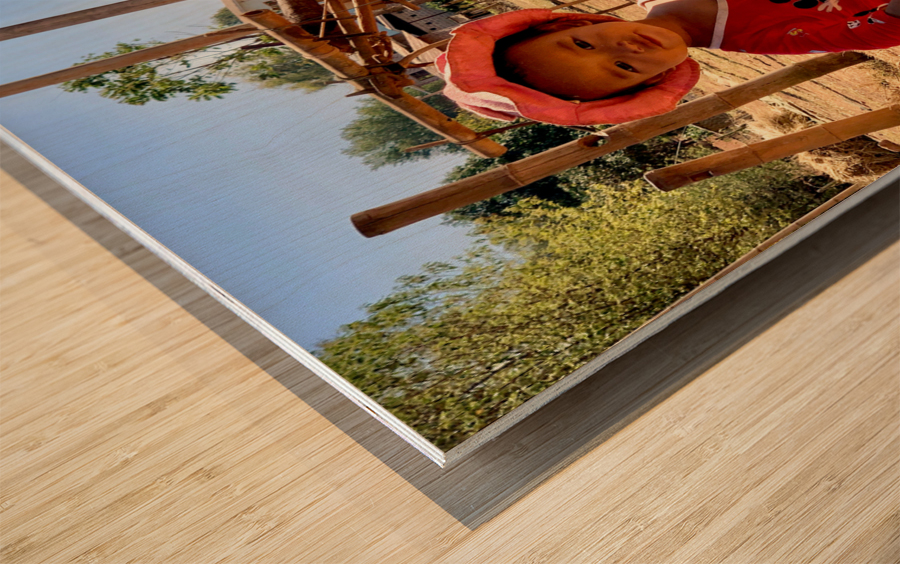 Little Girl on the Farm Wood print