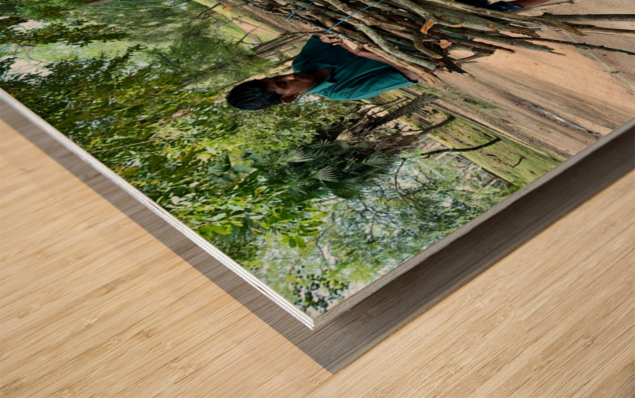 Wood Delivery on Bike Impression sur bois