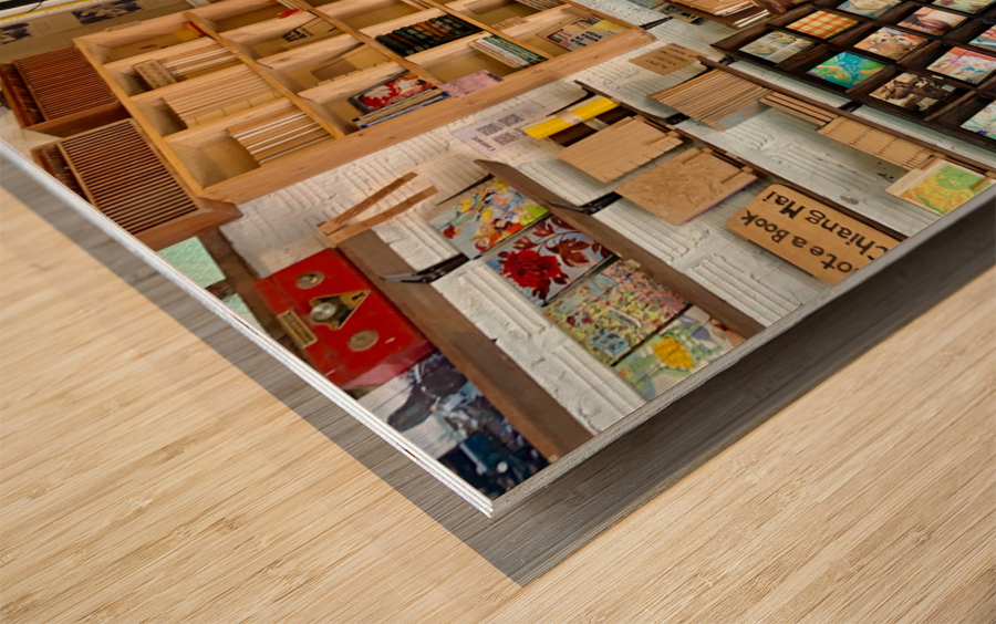 Nice Bookstore Wood print