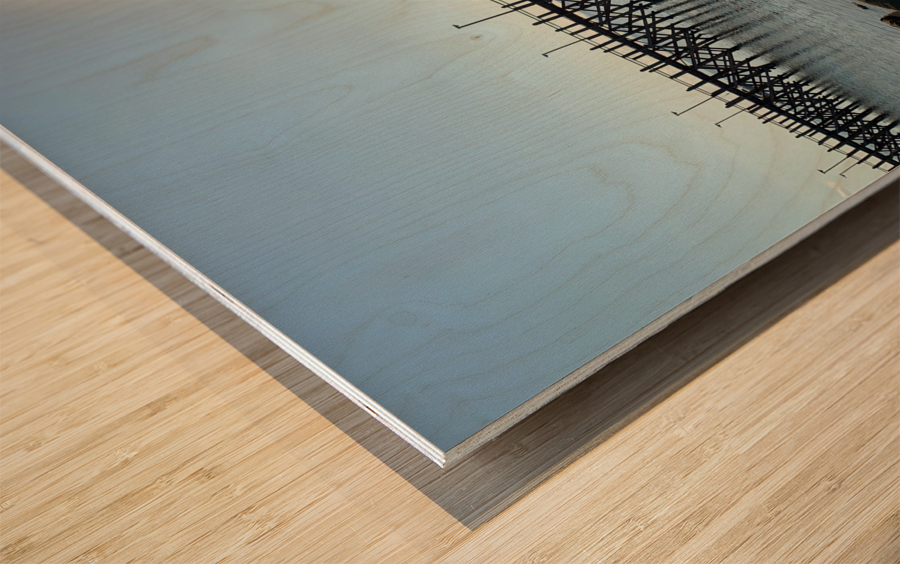 Rock Throwing by the Bamboo Bridge Wood print