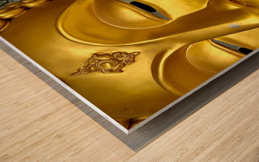 The Temple Behind Buddha Wood print