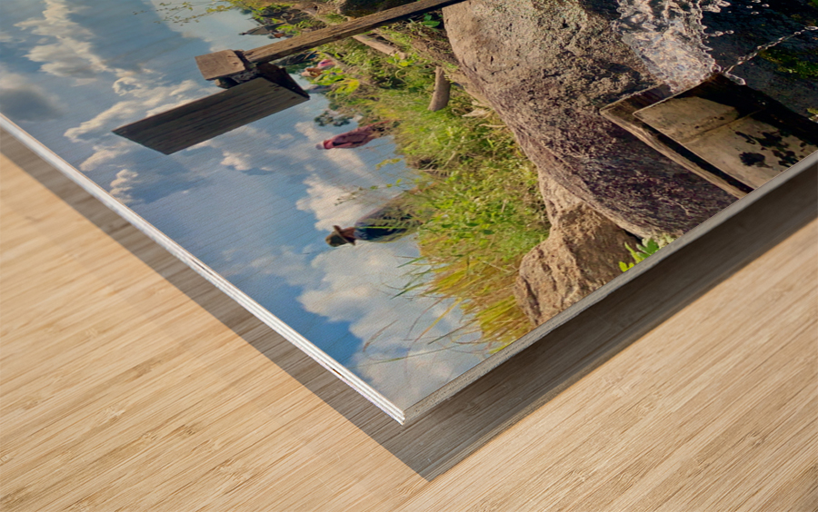 Water for the Rice Field Workers Wood print