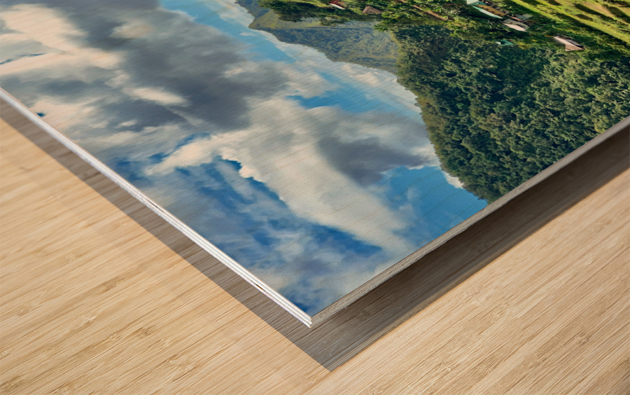 Rice Valley behind the Roof Wood print