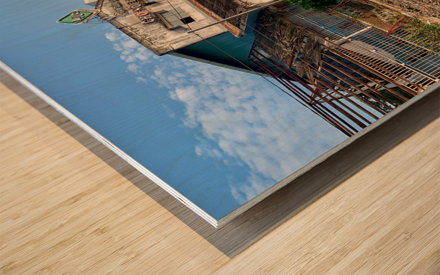 Nice Building in Construction Zone Wood print