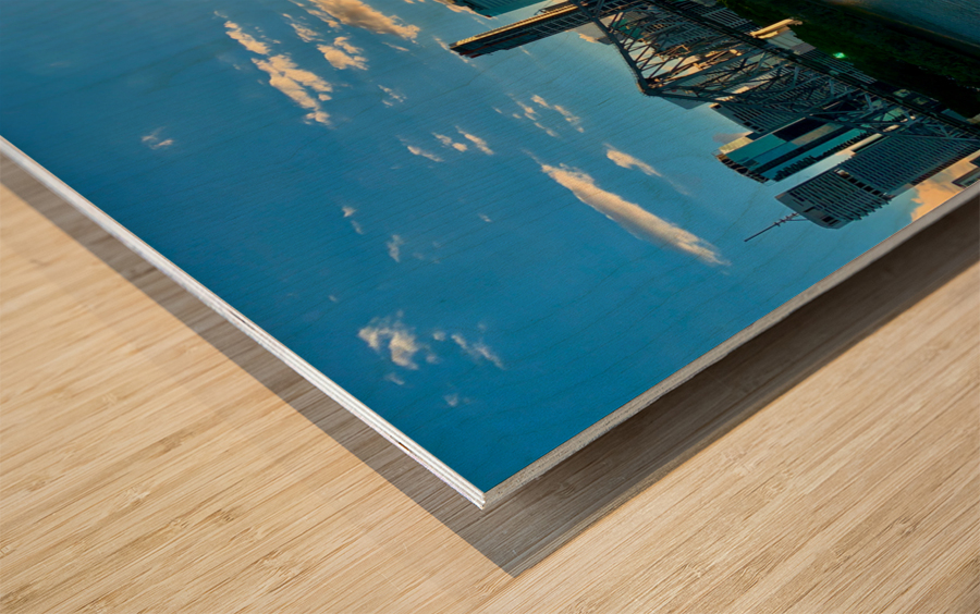 Brisbane Bridge at Sunset Wood print