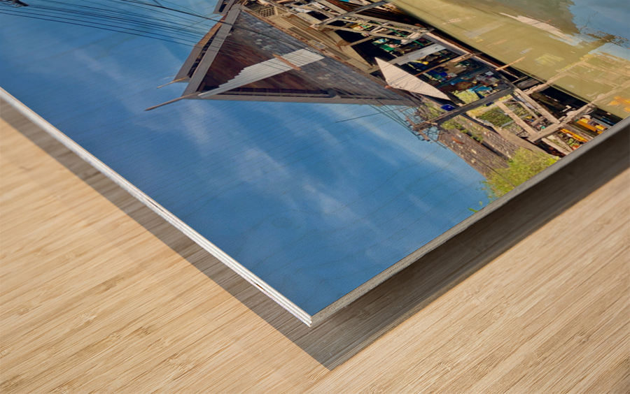 Coconut & Durian on a Boat in a Market Wood print