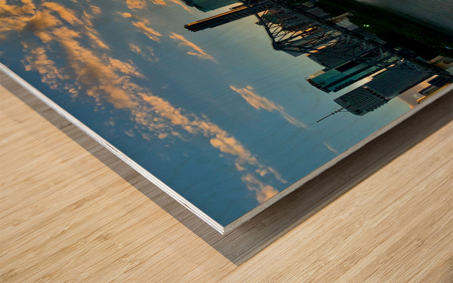 Brisbane Bridge at Sunset 2 Wood print