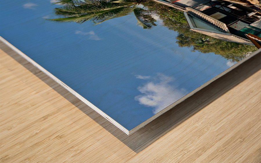 L Shaped Palm Trees Beach Wood print