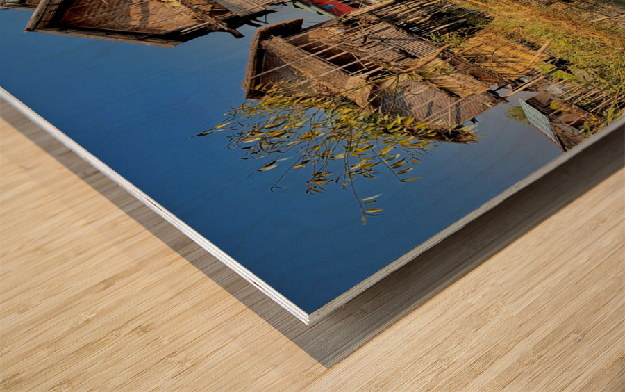 Inle Lake Reflections Wood print
