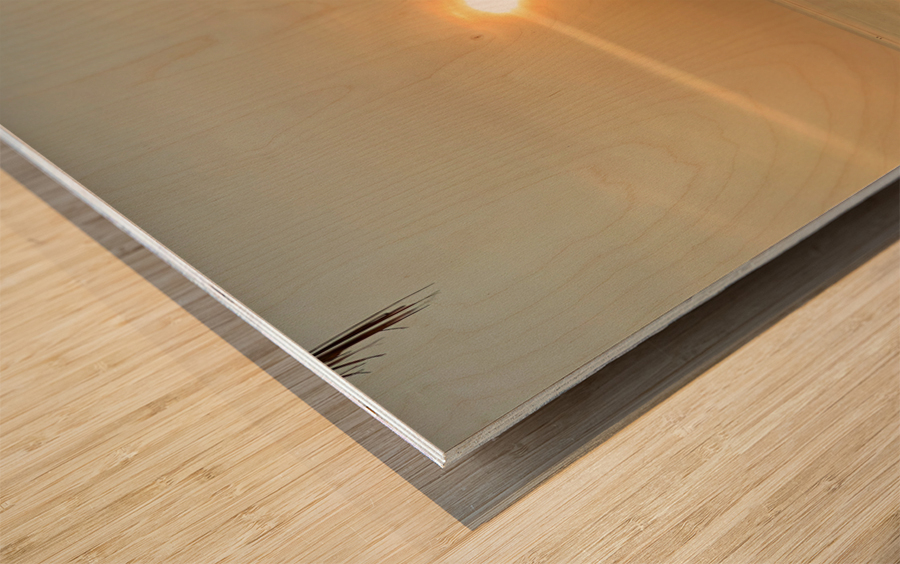 Lonely Boat at the Sunset Impression sur bois