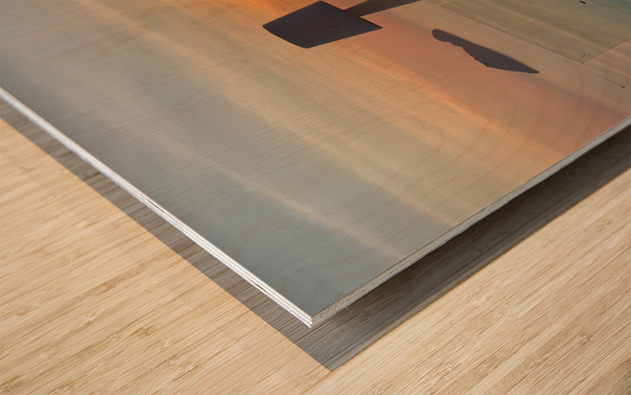 Sunset by the Big White Lamp Wood print